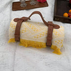 Large Waterproof Picnic Blanket – Durable Outdoor Mat with Elegant Diamond Weave Design, Lightweight and Portable, 71x71 9