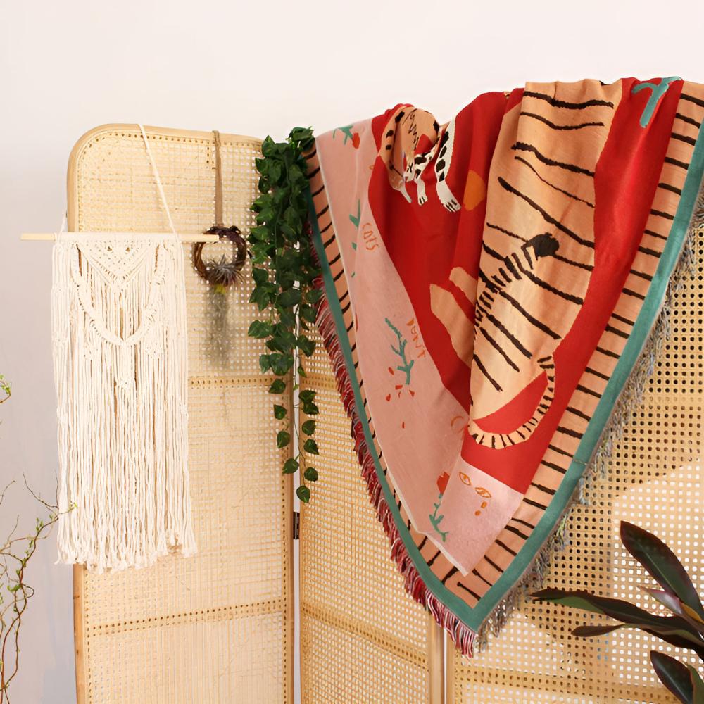 Leopard Woven Microfiber Throw Blanket, Soft Tassel Design, 51 x 63, Versatile Sofa Throw, Machine Washable 5