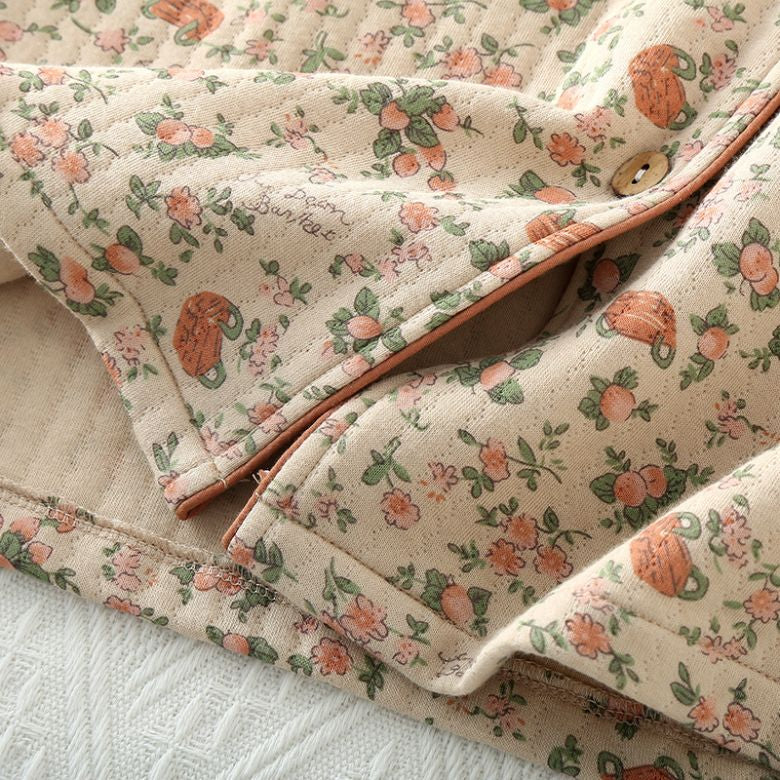 Loungewear set – Quilted cotton – Vintage floral print – Relaxed fit for home and sleep 2
