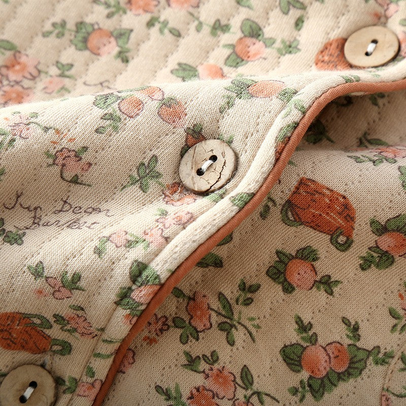 Loungewear set – Quilted cotton – Vintage floral print – Relaxed fit for home and sleep 4