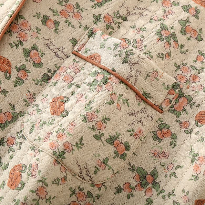 Loungewear set – Quilted cotton – Vintage floral print – Relaxed fit for home and sleep 5