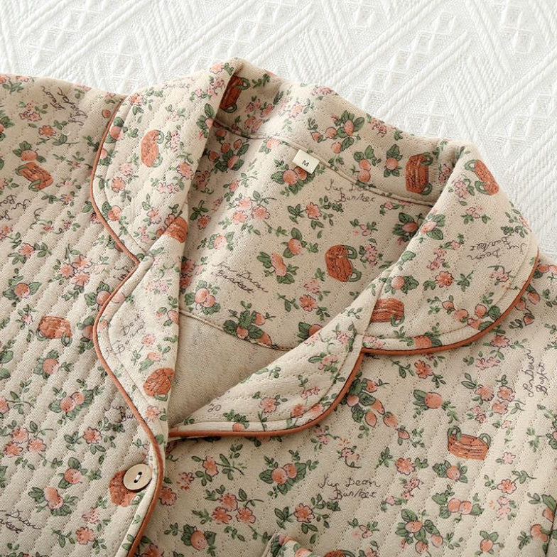 Loungewear set – Quilted cotton – Vintage floral print – Relaxed fit for home and sleep 6
