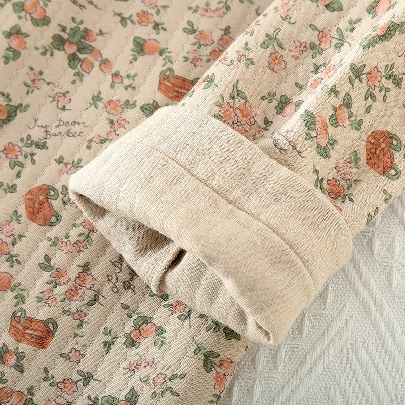 Loungewear set – Quilted cotton – Vintage floral print – Relaxed fit for home and sleep 7