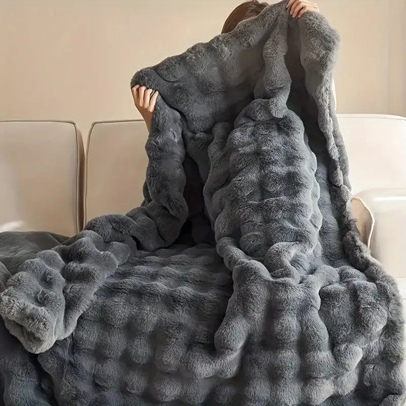 Luxurious Faux-Fur Blanket Throw, All-Season Softness, 50 x 60 Inches, Premium Comfort, Ideal for Home and Travel 8