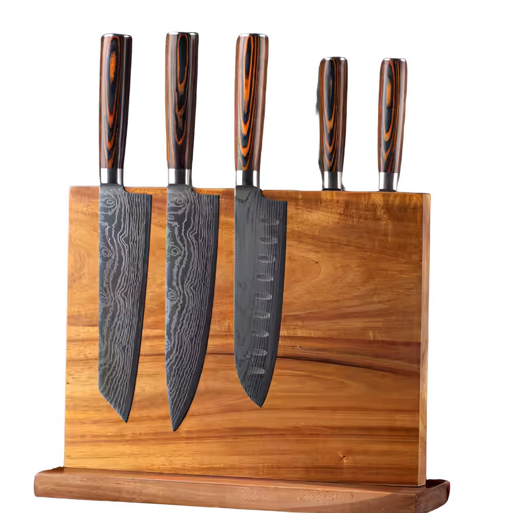 Magnetic Knife Holder - Double-Sided Wooden Storage for Up to 12 Kitchen Knives - Sleek and Durable Design 4