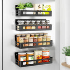 Magnetic spice rack – Stainless steel – Space-saving wall-mounted organizer – Holds up to 48 spice jars 0