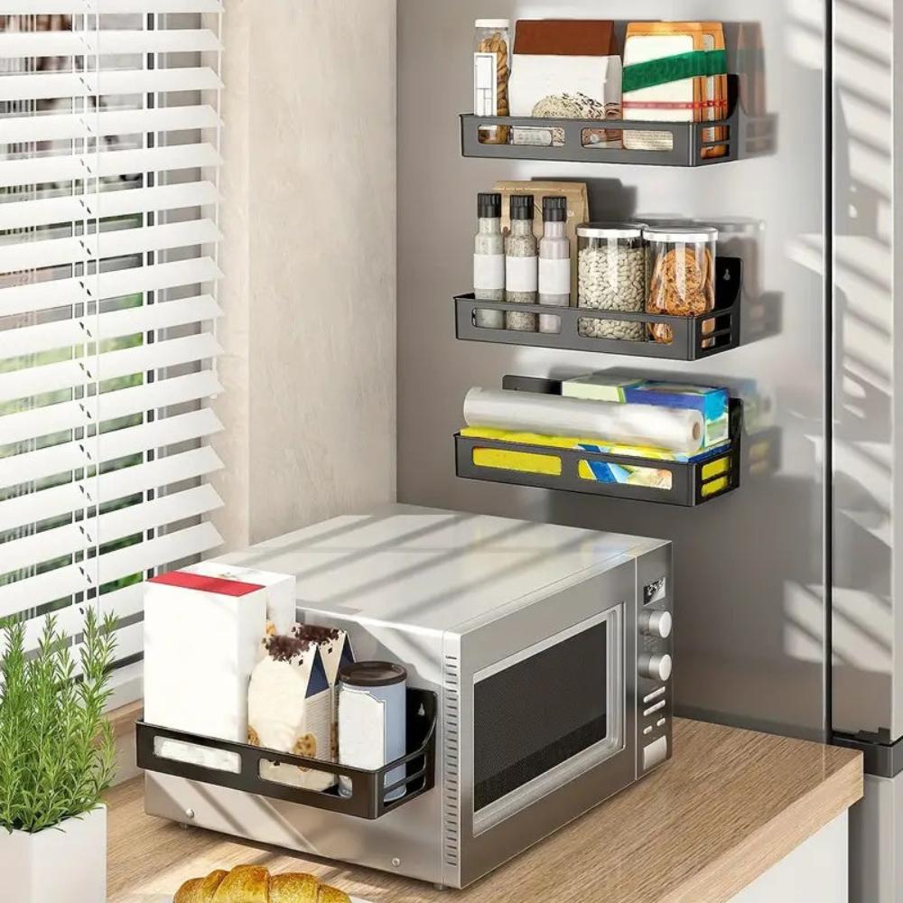 Magnetic spice rack – Stainless steel – Space-saving wall-mounted organizer – Holds up to 48 spice jars 1