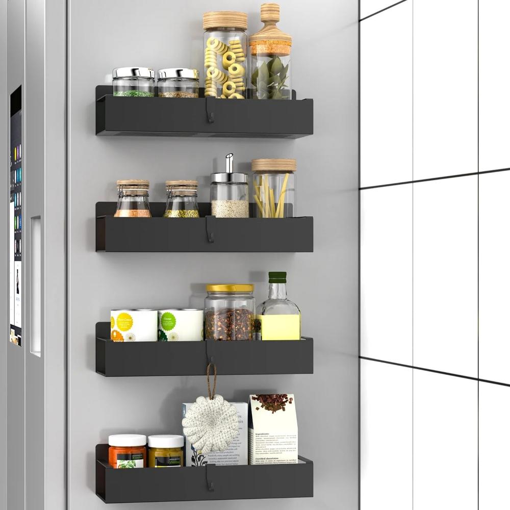 Magnetic spice rack – Stainless steel – Space-saving wall-mounted organizer – Holds up to 48 spice jars 2