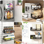Magnetic spice rack – Stainless steel – Space-saving wall-mounted organizer – Holds up to 48 spice jars 6