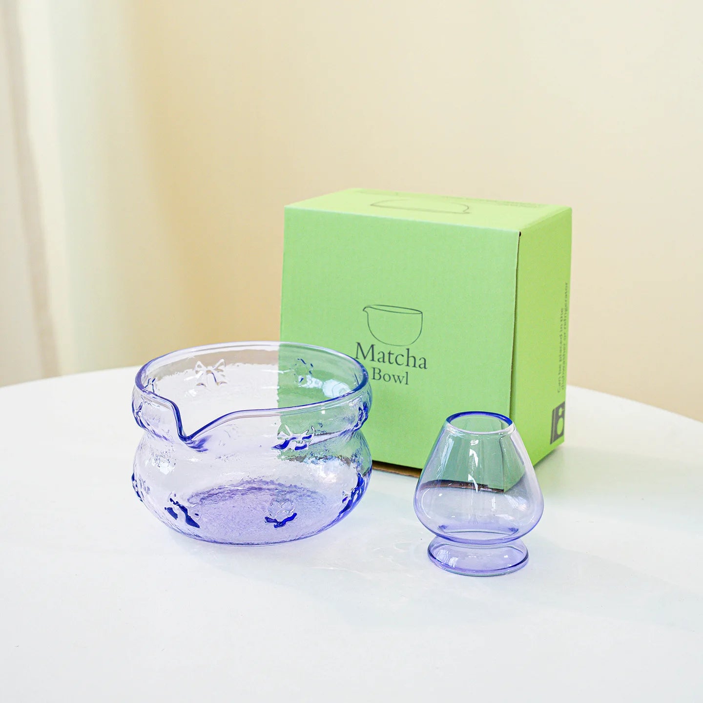 Matcha bowl – Heat-resistant glass – Pink and purple design – Ideal for tea ceremonies 16