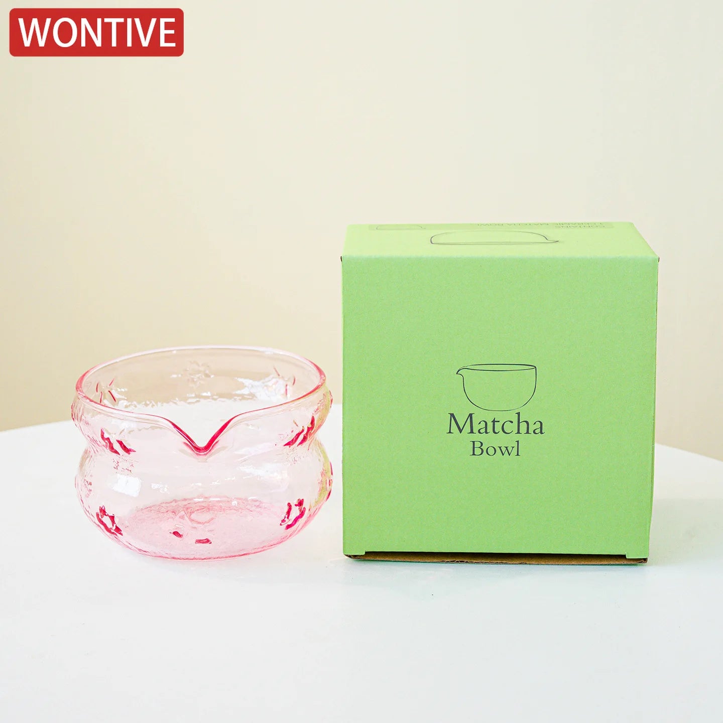 Matcha bowl – Heat-resistant glass – Pink and purple design – Ideal for tea ceremonies 4