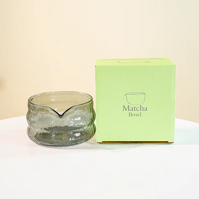 Matcha bowl – Heat-resistant glass – Pink and purple design – Ideal for tea ceremonies 5