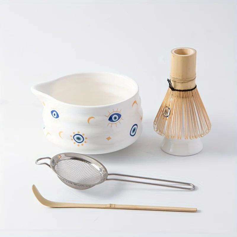 Matcha set – 5-piece ceramic – Devil's Eye design – Ideal for tea ceremonies and gifts 6