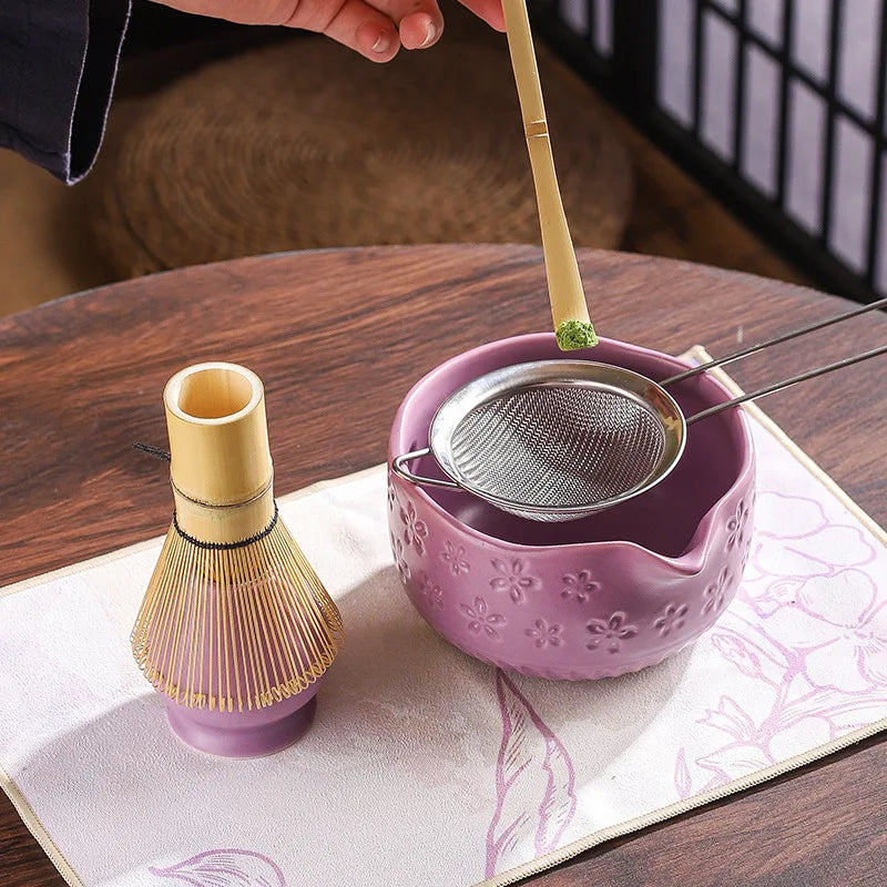 Matcha set – 7-piece starter kit – Embossed ceramic bowl – Luxury gift box for tea lovers 1