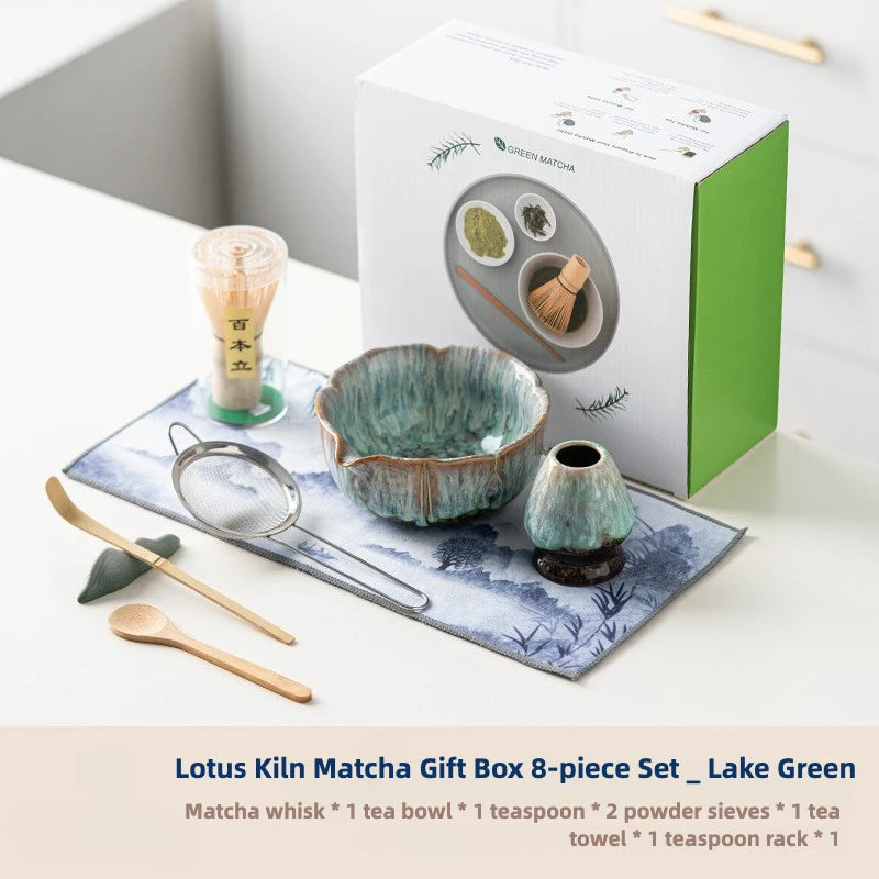 Matcha set – 8-piece glazed ceramic kit – Handcrafted tools – Elegant gift box for tea ceremonies 6