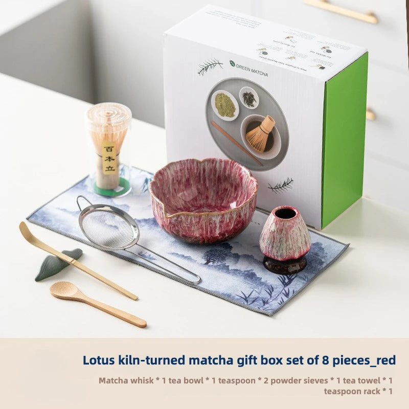 Matcha set – 8-piece glazed ceramic kit – Handcrafted tools – Elegant gift box for tea ceremonies 7