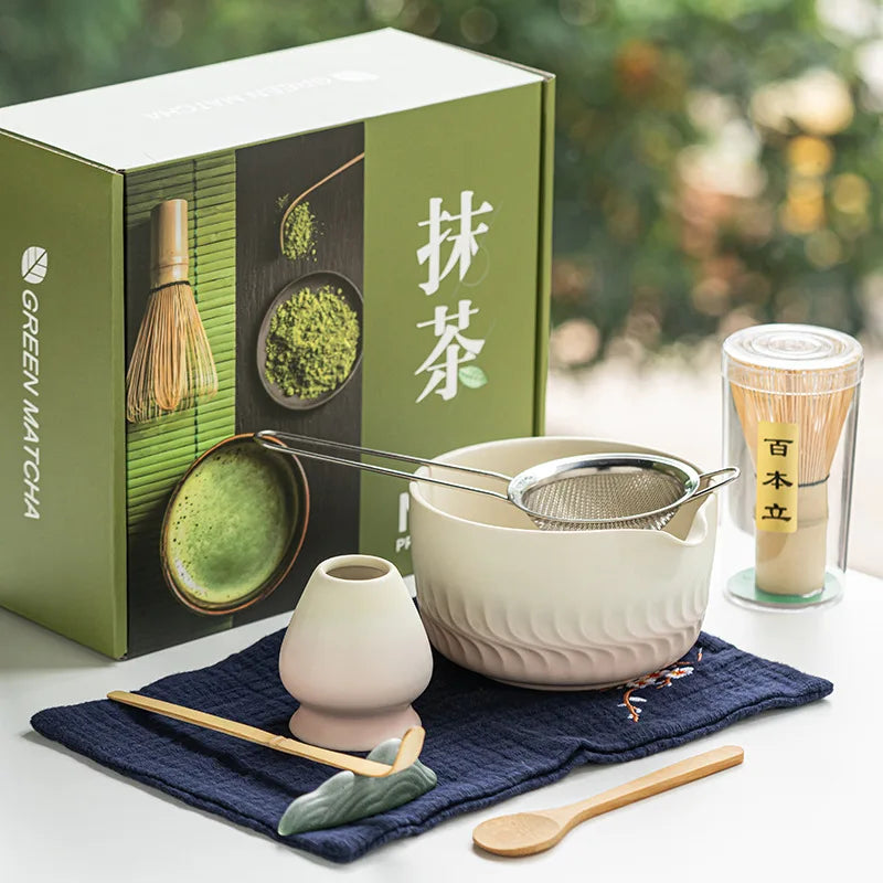 Matcha set – Handcrafted glazed bowl – Bamboo whisk – Japanese tea ceremony starter kit 1