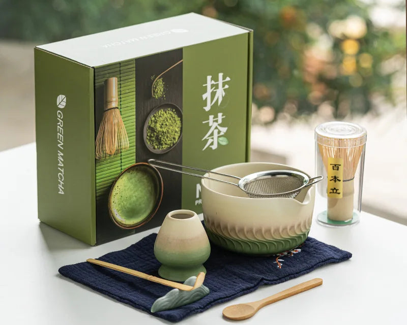 Matcha set – Handcrafted glazed bowl – Bamboo whisk – Japanese tea ceremony starter kit 5