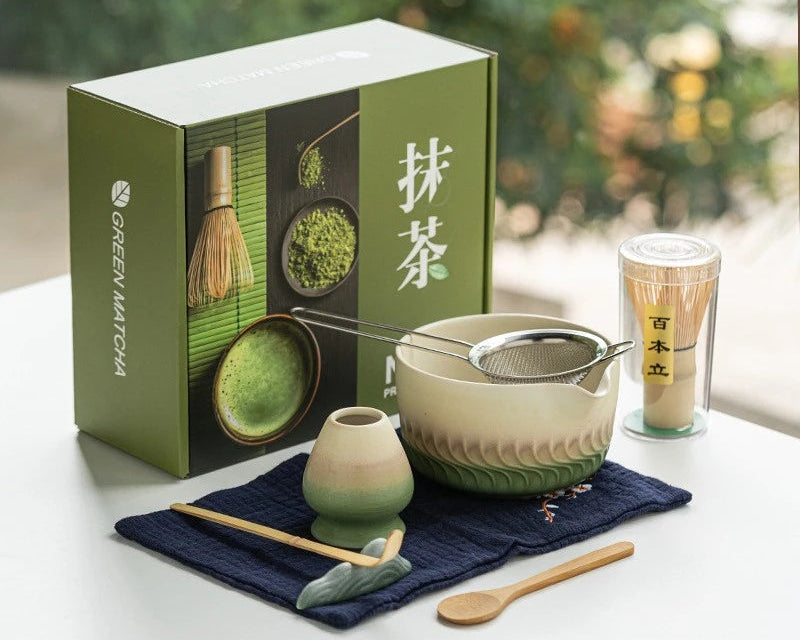 Matcha set – Handcrafted glazed bowl – Bamboo whisk – Japanese tea ceremony starter kit 7