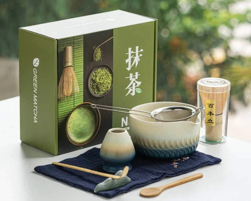 Matcha set – Handcrafted glazed bowl – Bamboo whisk – Japanese tea ceremony starter kit 8