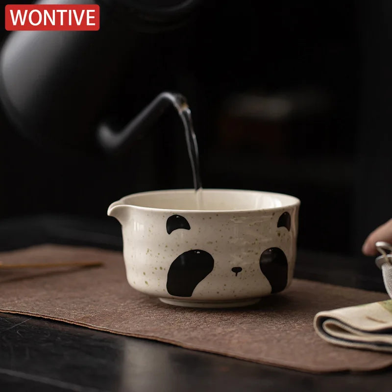 Matcha tea set – Ceramic and bamboo – Cute animal design – Complete whisk and bowl kit for tea ceremonies 1