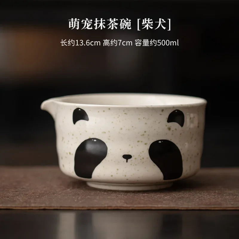 Matcha tea set – Ceramic and bamboo – Cute animal design – Complete whisk and bowl kit for tea ceremonies 11