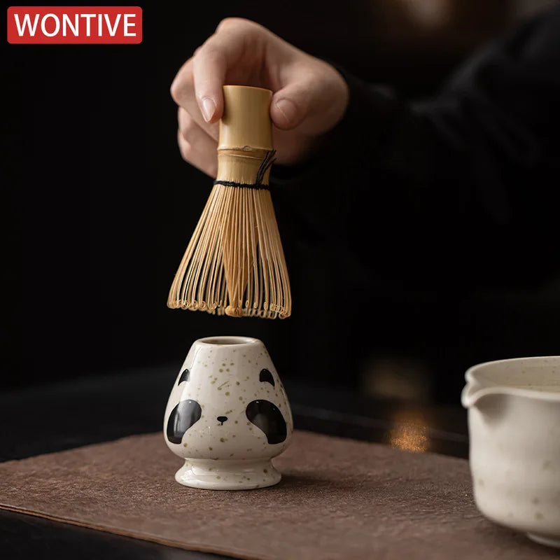 Matcha tea set – Ceramic and bamboo – Cute animal design – Complete whisk and bowl kit for tea ceremonies 3