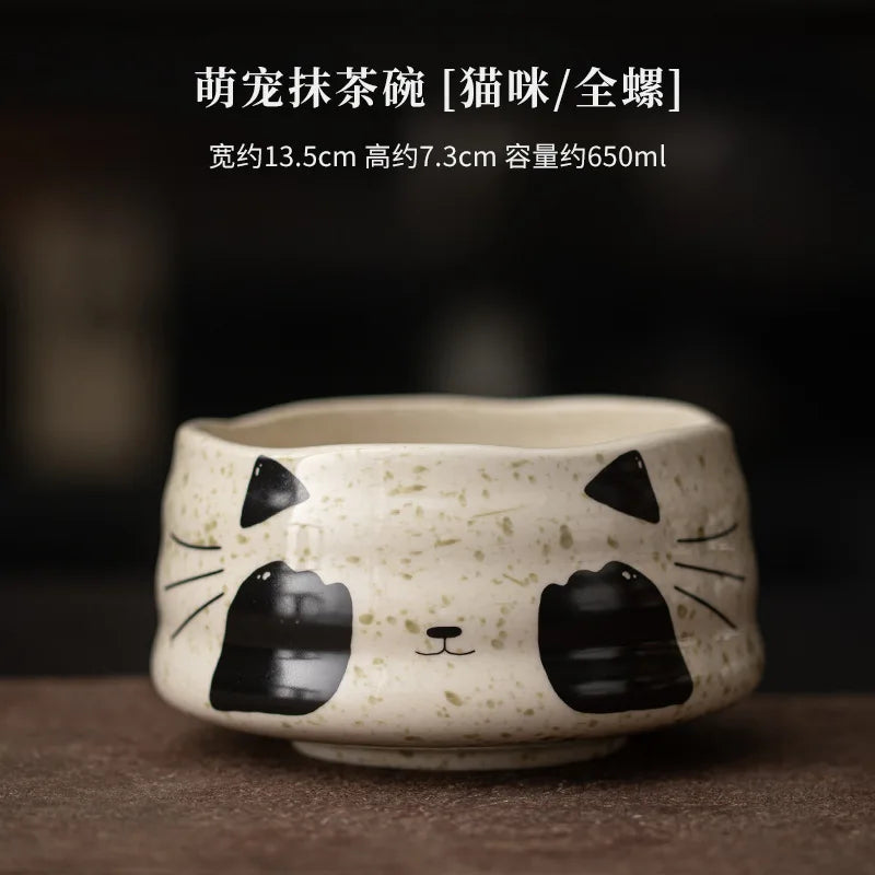 Matcha tea set – Ceramic and bamboo – Cute animal design – Complete whisk and bowl kit for tea ceremonies 6