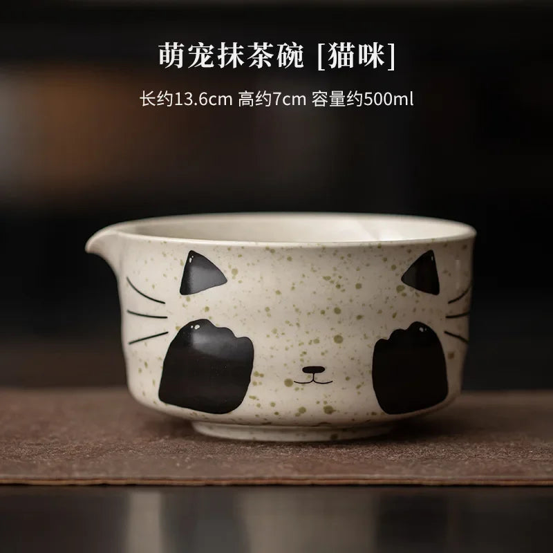 Matcha tea set – Ceramic and bamboo – Cute animal design – Complete whisk and bowl kit for tea ceremonies 7