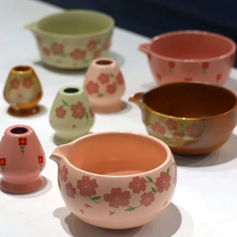Matcha tea set – Pink ceramic bowl – Bamboo whisk – Beginner-friendly matcha preparation kit 4