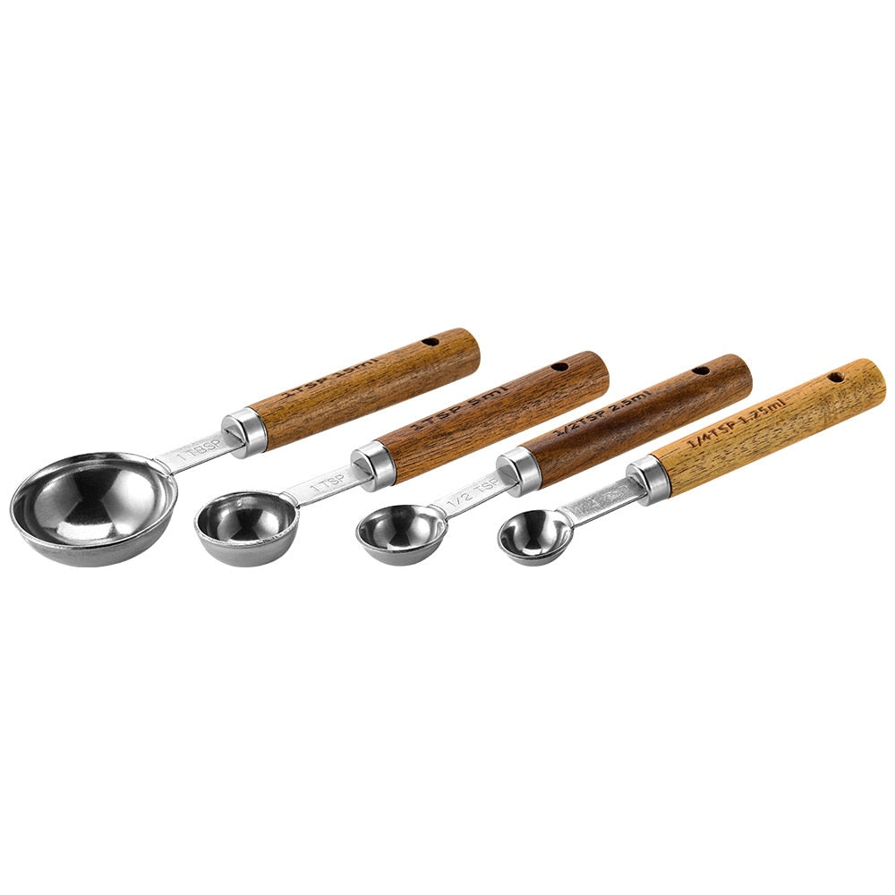 Measuring spoons set – Stainless steel and wood – Ergonomic design – Best measuring spoons for precise cooking 10