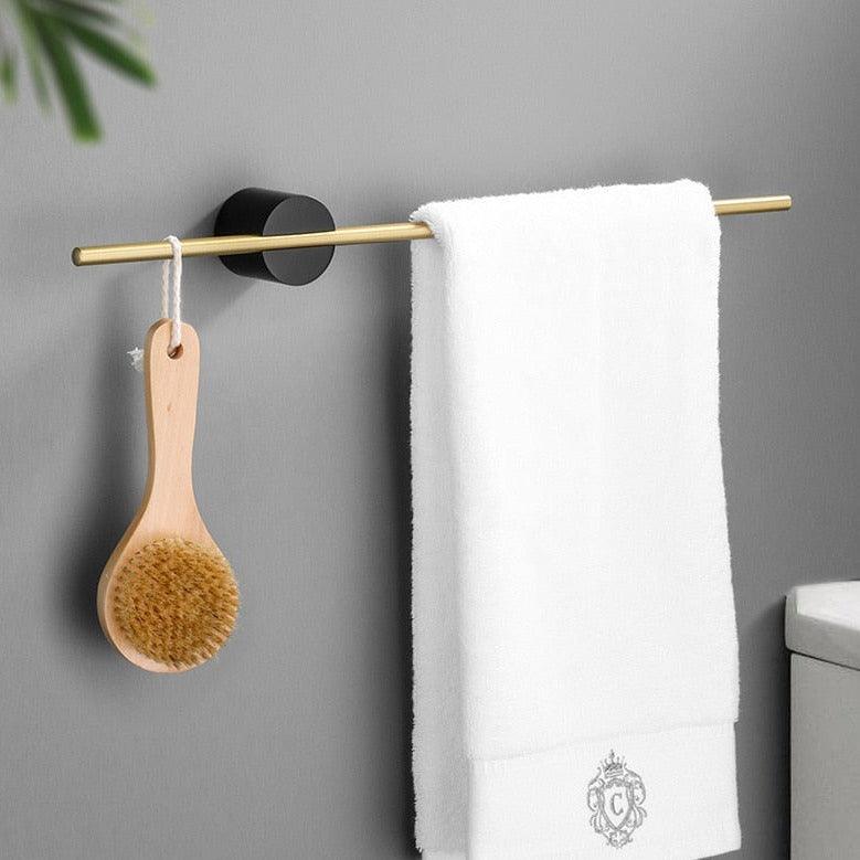 Metal Towel Rail - Modern Minimalist Bathroom Towel Rack in Matte Black 3