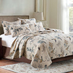 Microfiber coverlet set – Elegant floral design – Reversible and breathable – Year-round comfort bedding 0