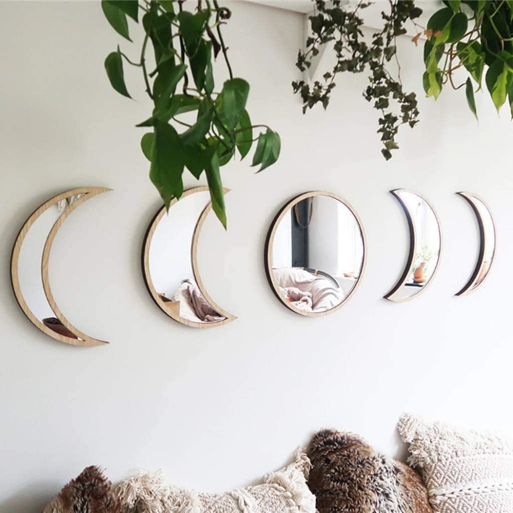 Mirror set – Premium acrylic – Black boho chic design – Easy peel-and-stick installation – Celestial home decor 6