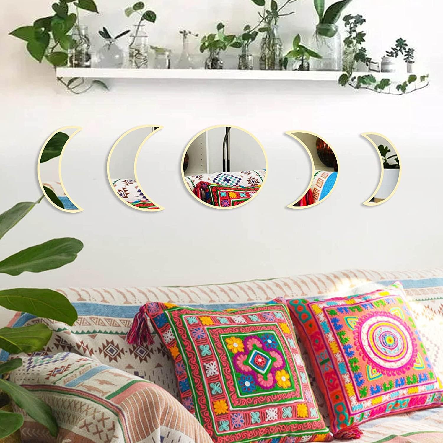 Mirror set – Premium acrylic – Black boho chic design – Easy peel-and-stick installation – Celestial home decor 8