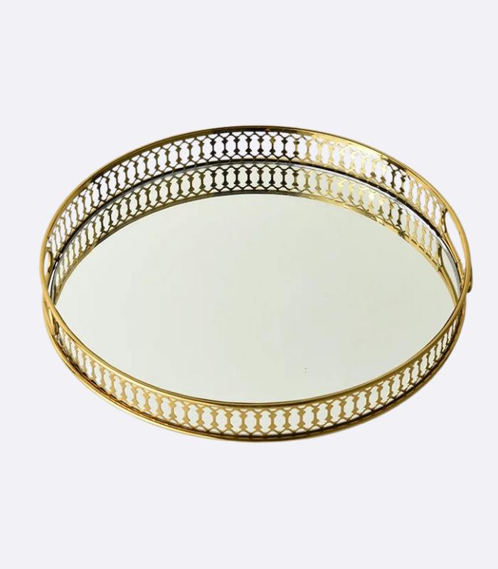 Mirror tray – Gold mirrored design – Elegant home decor – Versatile for vanity or display – Available in multiple sizes 0