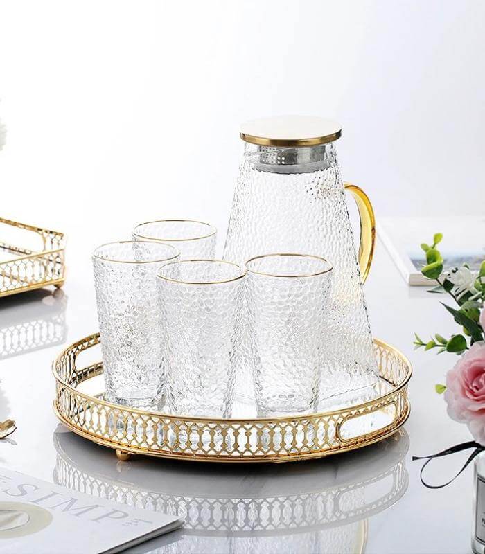 Mirror tray – Gold mirrored design – Elegant home decor – Versatile for vanity or display – Available in multiple sizes 3