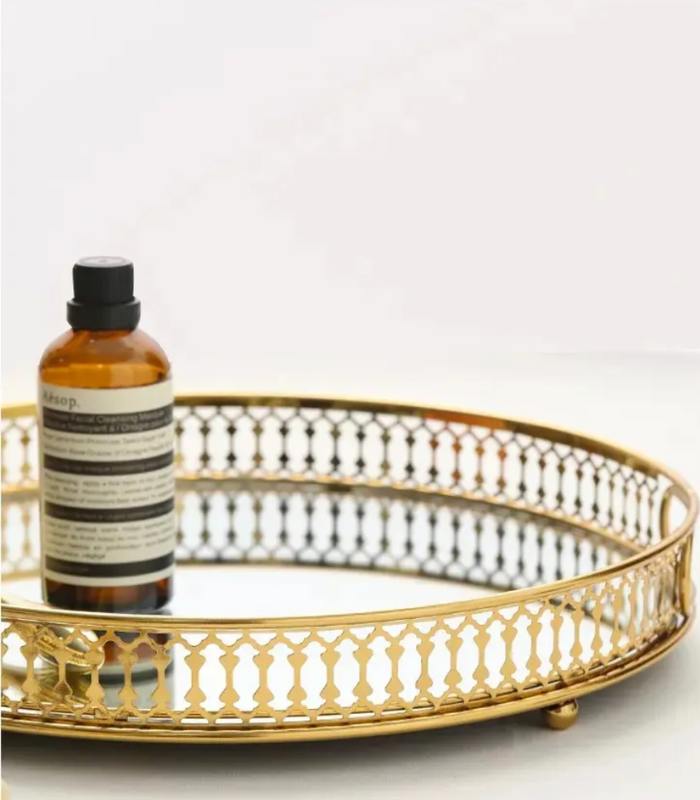 Mirror tray – Gold mirrored design – Elegant home decor – Versatile for vanity or display – Available in multiple sizes 5