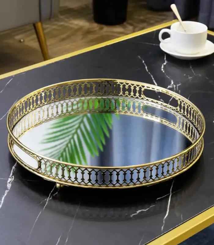 Mirror tray – Gold mirrored design – Elegant home decor – Versatile for vanity or display – Available in multiple sizes 6