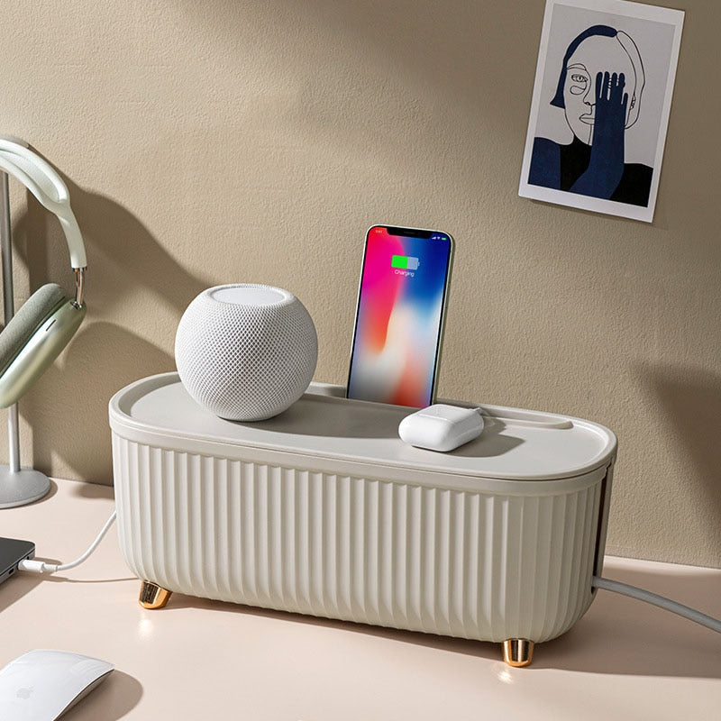 Cable Manager Storage Modern Cable Management Storage Box - Sleek & Minimalist Design for ...