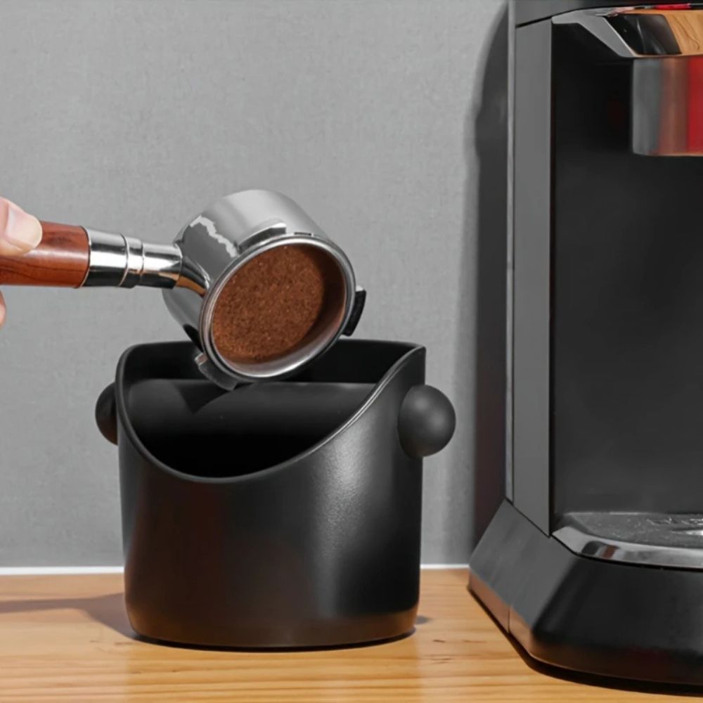 Modern Espresso Knock Box – Compact Coffee Grounds Disposal with Non-Slip Base and Removable Knock Bar 1