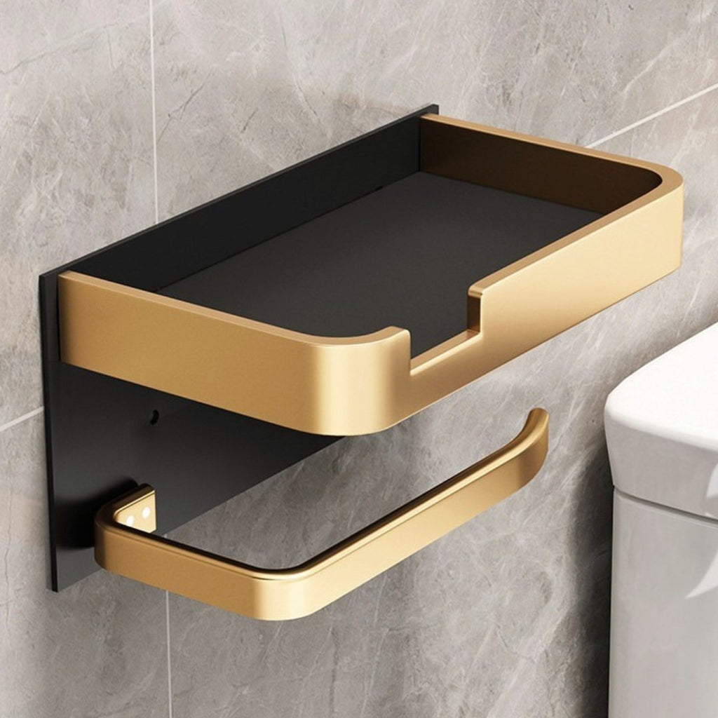 Modern Metal Toilet Paper Holder Stand in Polished Silver Finish 2