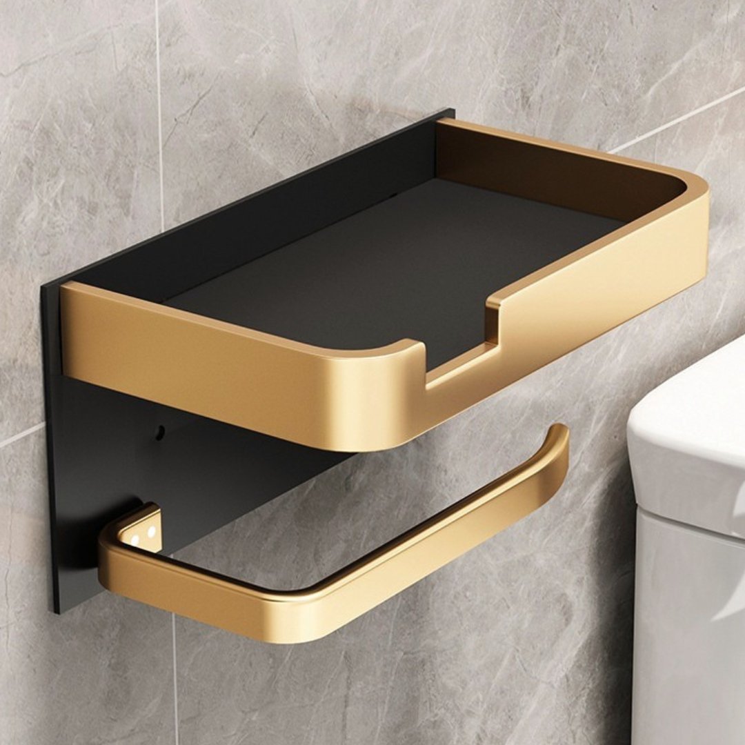 Modern Metal Toilet Paper Holder Stand in Polished Silver Finish 2