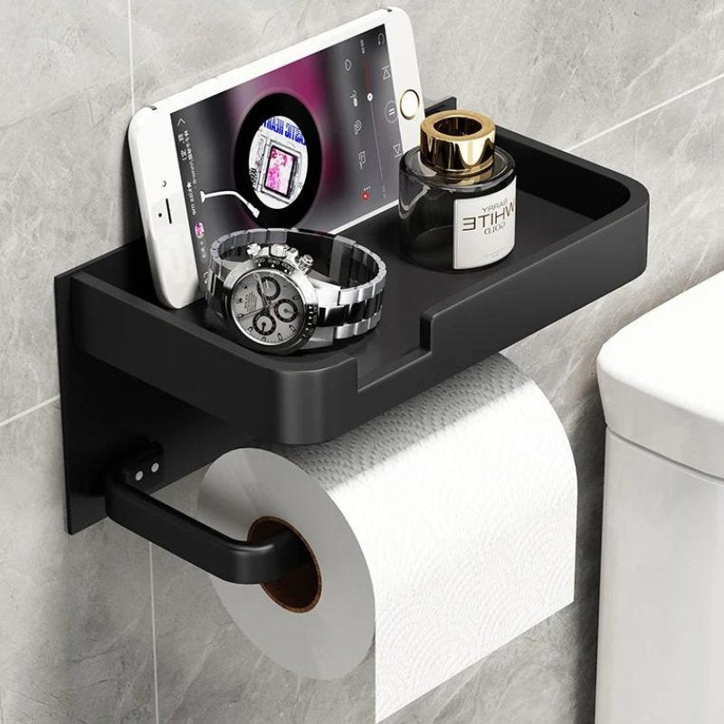 Modern Metal Toilet Paper Holder Stand in Polished Silver Finish 5