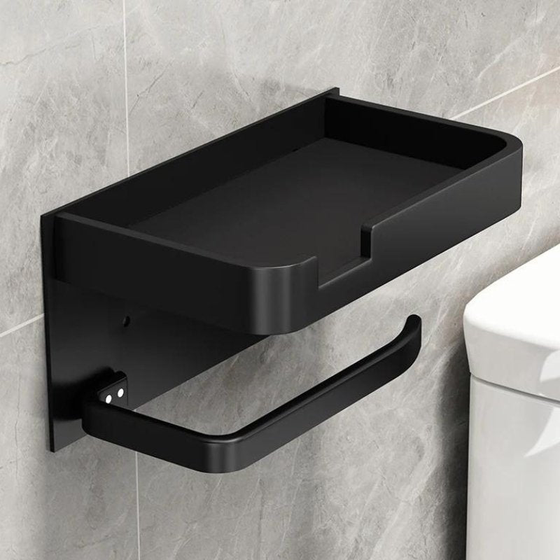 Modern Metal Toilet Paper Holder Stand in Polished Silver Finish 7