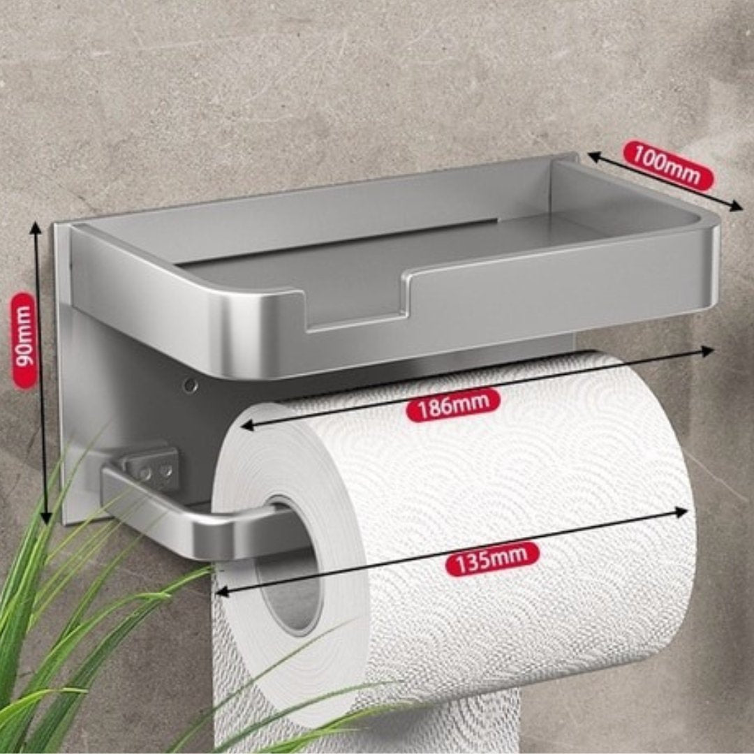 Modern Metal Toilet Paper Holder Stand in Polished Silver Finish 8