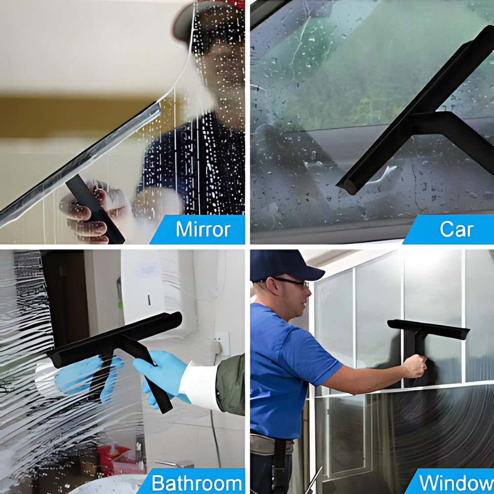 Modern Silicone Shower Squeegee – 8-Inch Streak-Free Glass Cleaner with Easy-Grip Handle and Convenient Hook 5