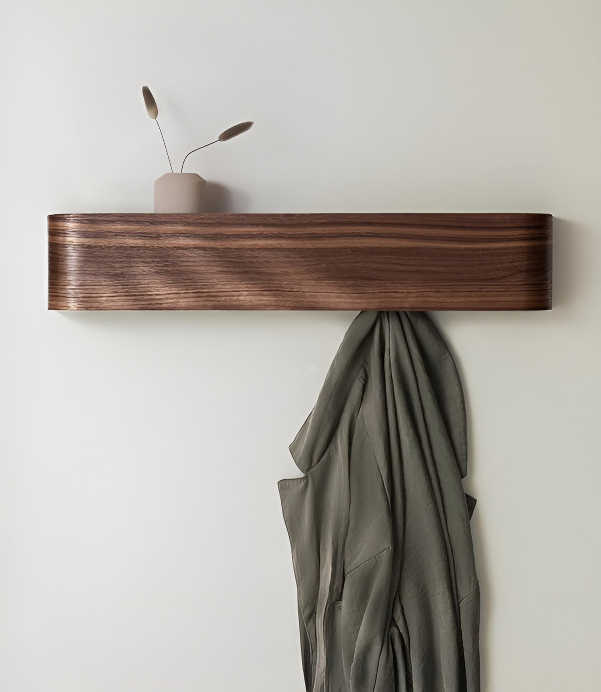 Modern Wooden Wall Mounted Coat Rack with Sturdy Hooks Ð Stylish Storage Solution for Hallways 0