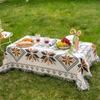 Moroccan Boho Pattern Picnic Mat – Durable Microfiber Cotton Blanket for Outdoor Picnics and Indoor Use 3