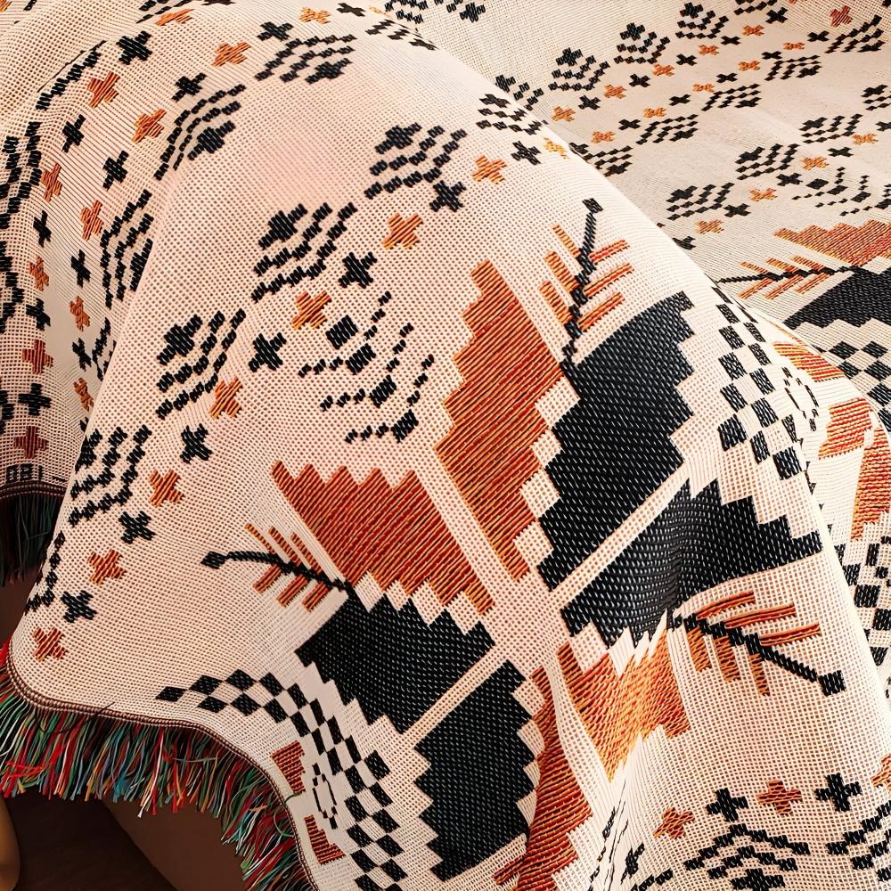 Moroccan Boho Pattern Picnic Mat – Durable Microfiber Cotton Blanket for Outdoor Picnics and Indoor Use 7